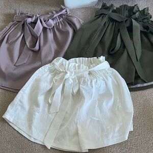 Stylish High-Waisted Shorts Trio